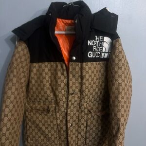 The North Face Brown Patterned Puffer Jacket